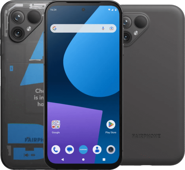 Fairphone 5 256GB Transparant 5G + Fairphone Protective Back Cover Zwart