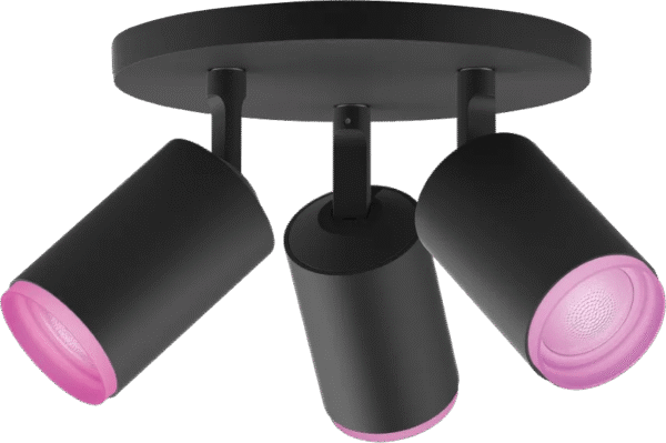 Philips Hue Fugato Opbouwspot White and Color - Zwart - 3-spots