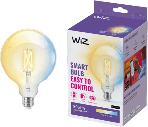 WiZ Globe XL Filament - Warm tot Koelwit Licht - E27 - Transparant