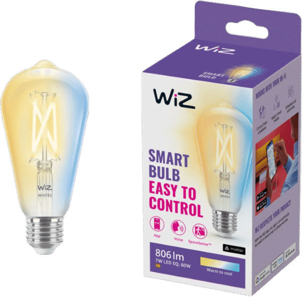 WiZ Edison Filament - Warm tot Koelwit Licht - E27 - Transparant