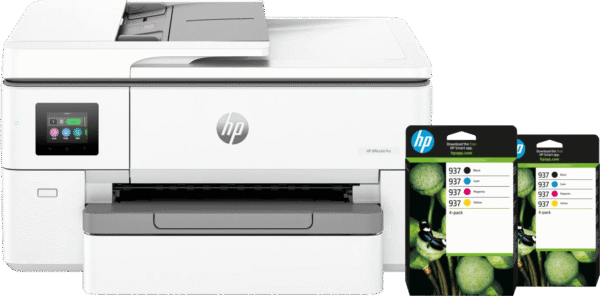 HP OfficeJet Pro 9720e + 2 zwarte + 2 kleuren cartridges