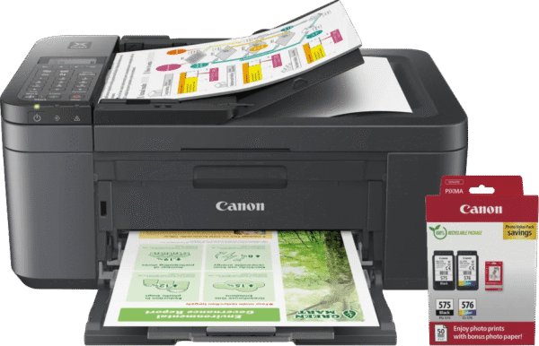 Canon PIXMA TR4755i + 1 set extra cartridges + fotopapier