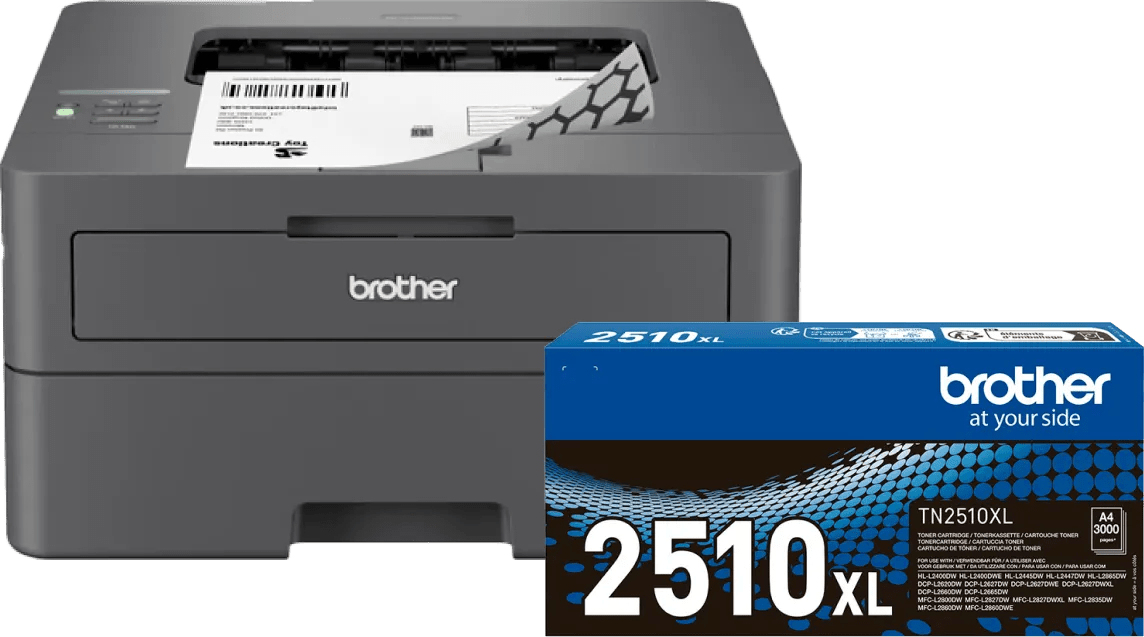Brother hl-l2445dw + 1 extra zwarte xl toner 1 Brother hl-l2445dw + 1 extra zwarte xl toner