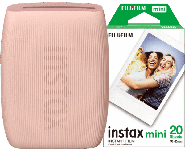 Instax Mini Link 3 Rose Pink + Fujifilm Instax Mini Colorfilm Glossy (20 stuks)