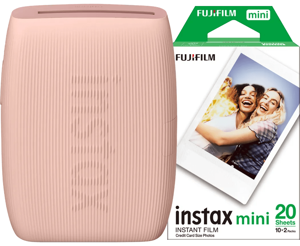 Instax mini link 3 rose pink + fujifilm instax mini colorfilm glossy (20 stuks) 1 Instax mini link 3 rose pink + fujifilm instax mini colorfilm glossy (20 stuks)