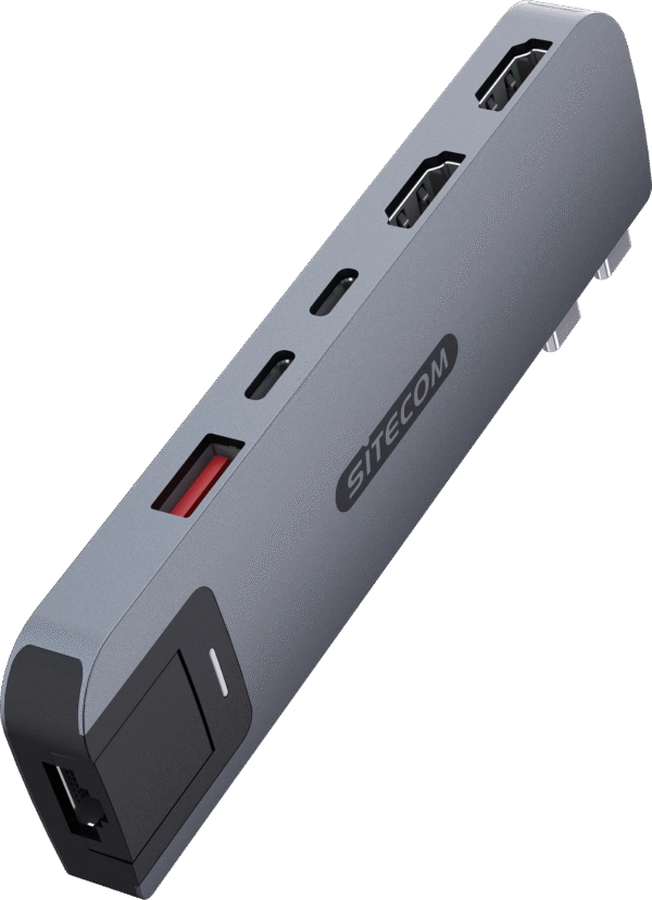 Sitecom MacBook Pro Multiport Hub 6 in 2 Grijs
