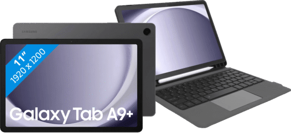 Samsung Galaxy Tab A9 Plus 11 inch 128GB Wifi Grijs + BlueBuilt Toetsenbord Hoes QWERTY