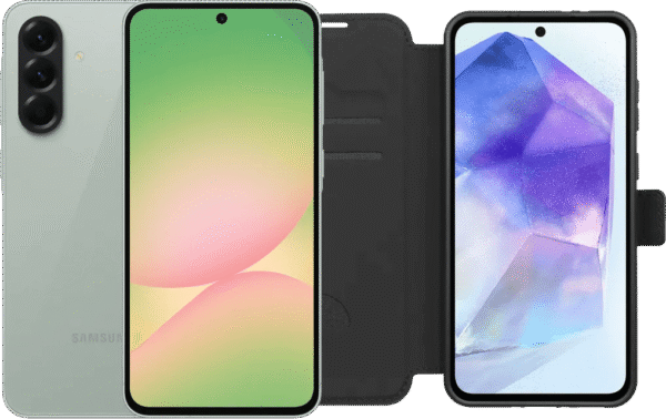 Samsung Galaxy A56 128GB Groen 5G + BlueBuilt Book Case Zwart