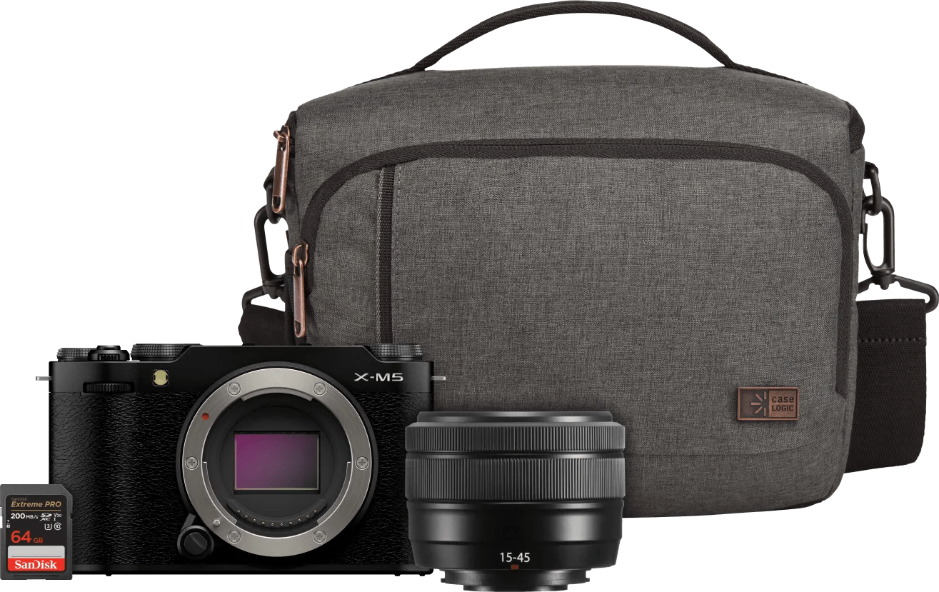 Fujifilm x-m5 zwart travel kit 1 Fujifilm x-m5 zwart travel kit