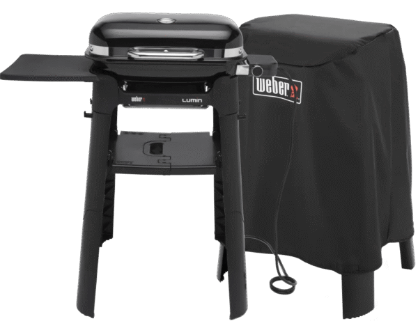 Weber Lumin Compact Black met Onderstel + Weber Hoes voor Lumin met Onderstel