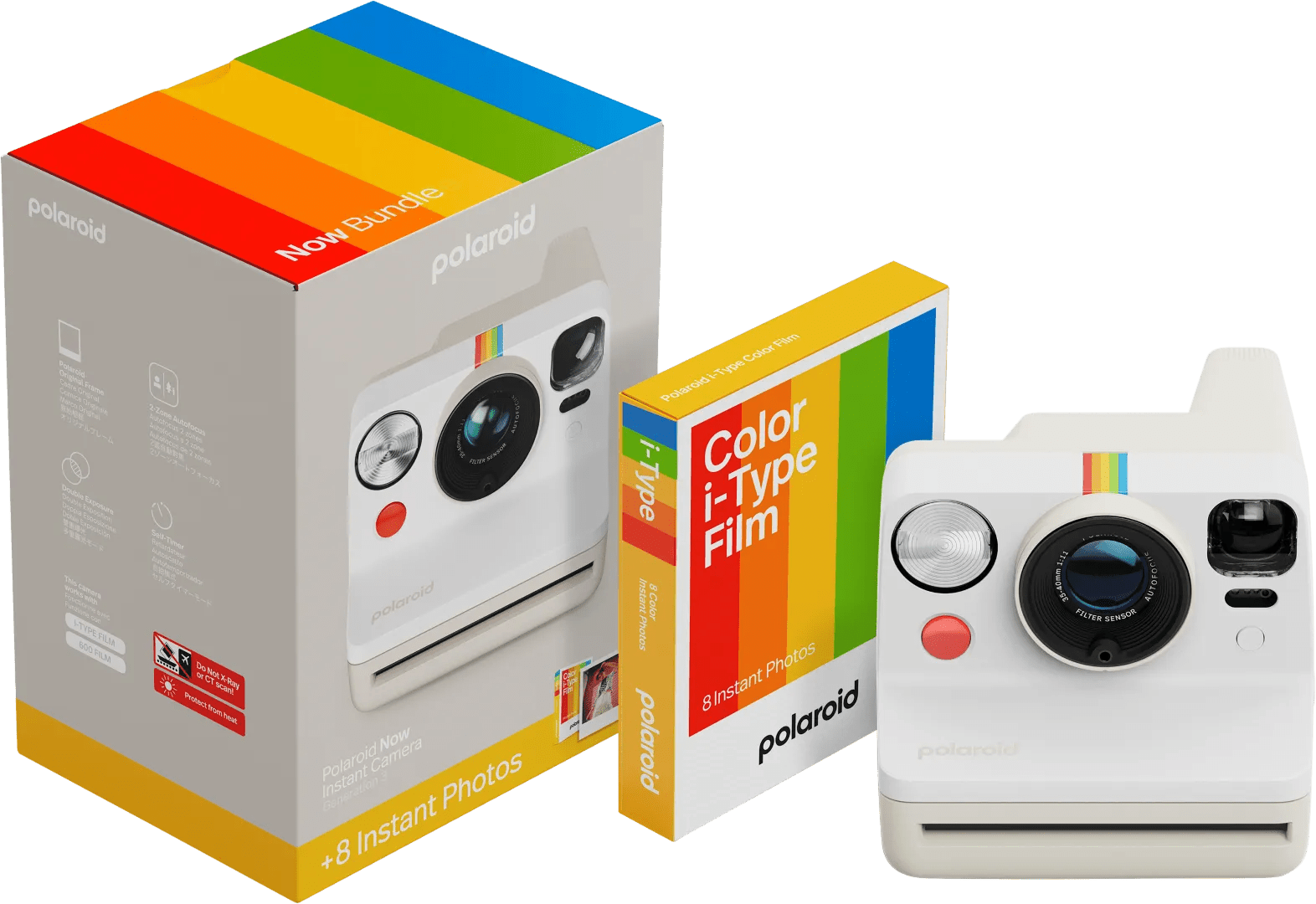 Polaroid now 3 wit + color film (8 stuks) 1 Polaroid now 3 wit + color film (8 stuks)
