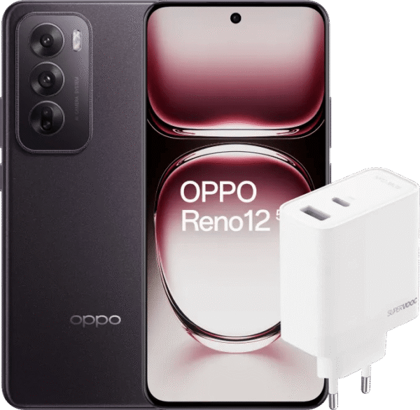 OPPO Reno12 256GB Zwart 5G + OPPO SuperVOOC Oplader 80W met 2 Poorten