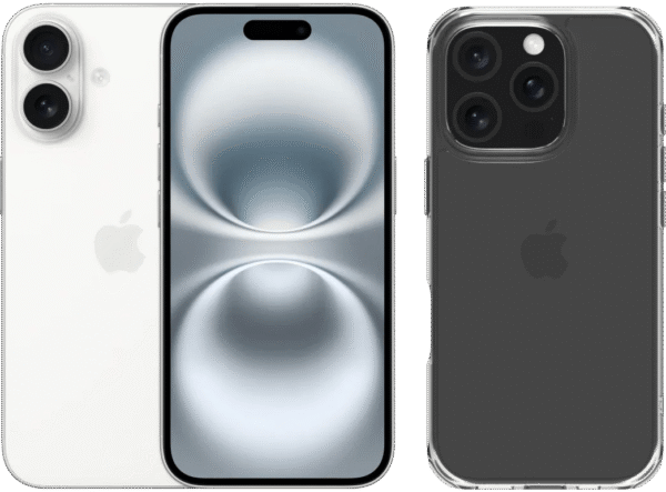 Apple iPhone 16 128GB Wit + BlueBuilt Protective Back Cover Transparant