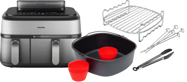 Philips 5000 Series Dual Basket NA555/00 + Dubbellaagse kookset + Bakmeesterset