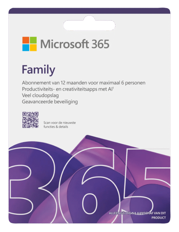 Microsoft 365 Family NL Abonnement 1 jaar