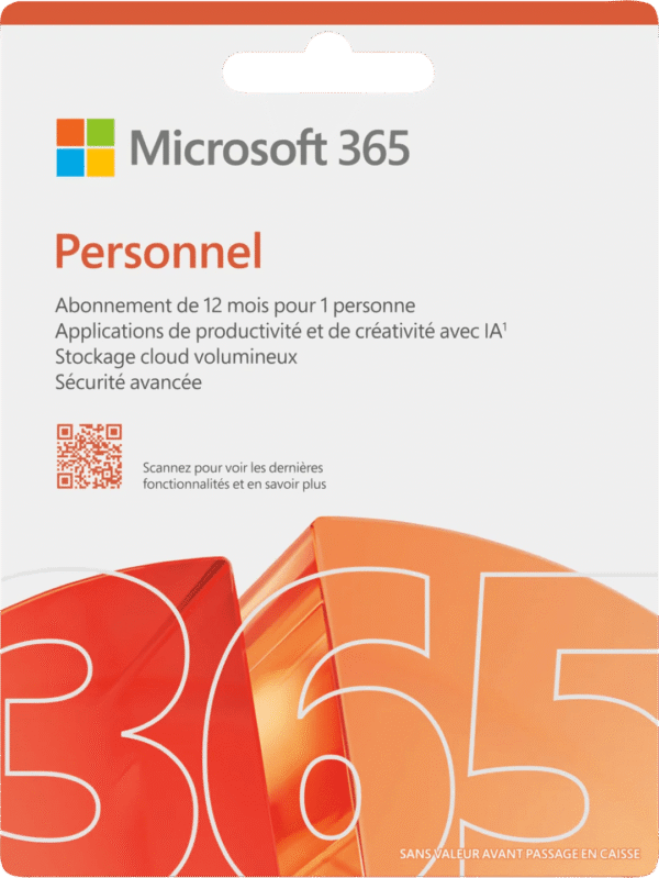 Microsoft 365 Personal FR Abonnement 1 jaar