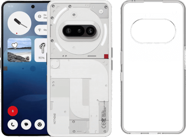 Nothing Phone (3a) 256GB Wit 5G + Just in Case Back Cover Transparant
