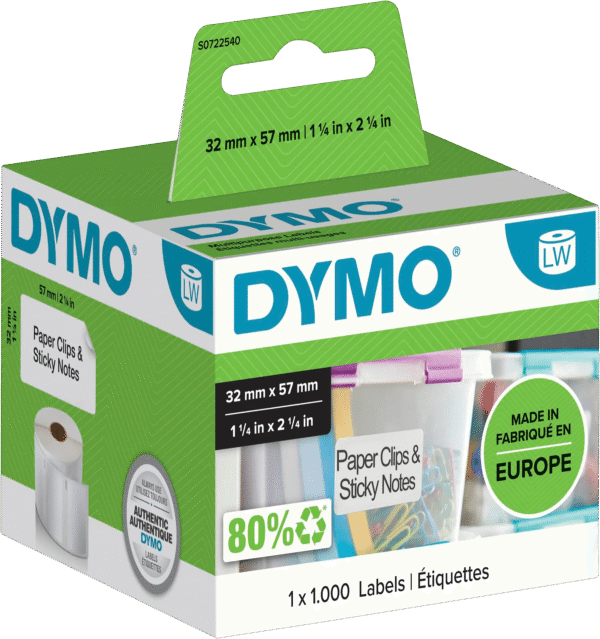 DYMO Verwijderbaar Etiket 32x57mm 1000 stuks