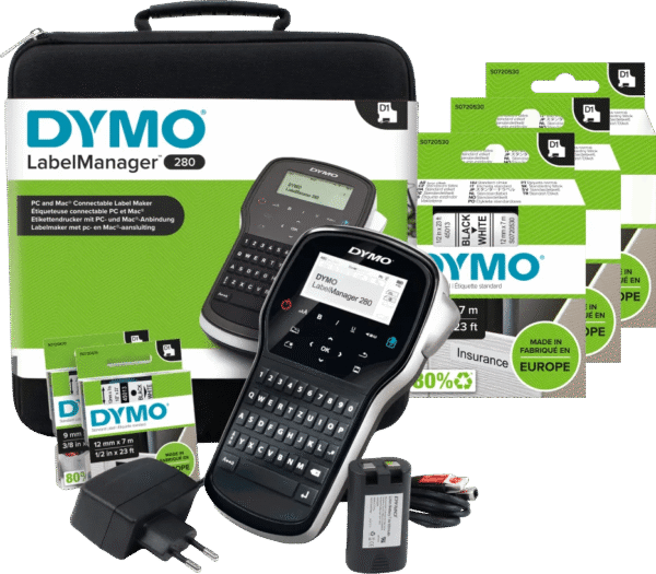DYMO LabelManager 280 Case Kit Qwerty + 3 extra labels
