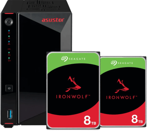 ASUSTOR AS5402T + Seagate Ironwolf 16TB (2x8TB)