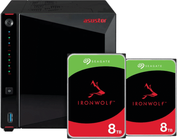 ASUSTOR AS5404T + Seagate Ironwolf 16TB (2x8TB)