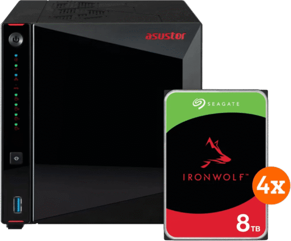 ASUSTOR AS5404T + Seagate Ironwolf 32TB (4x8TB)