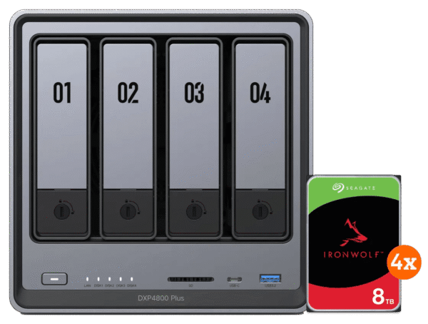 UGREEN NASync DXP4800 Plus + Seagate Ironwolf 8TB 4-Pack