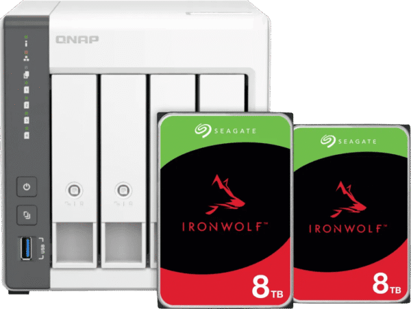 QNAP TS-433-4G + Seagate Ironwolf 16TB (2x8TB)