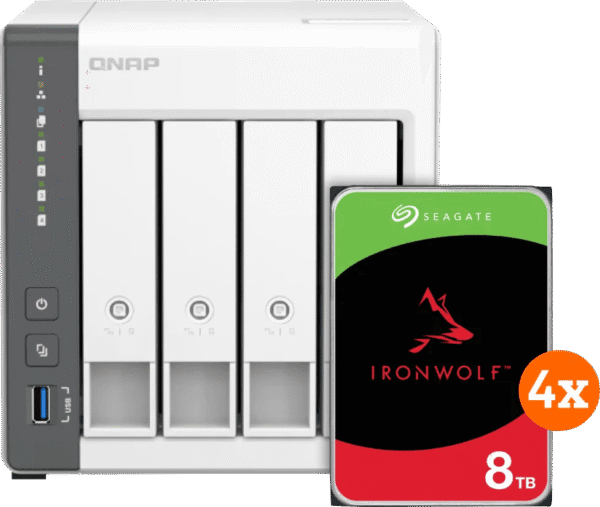 QNAP TS-433-4G + Seagate Ironwolf 32TB (4x8TB)