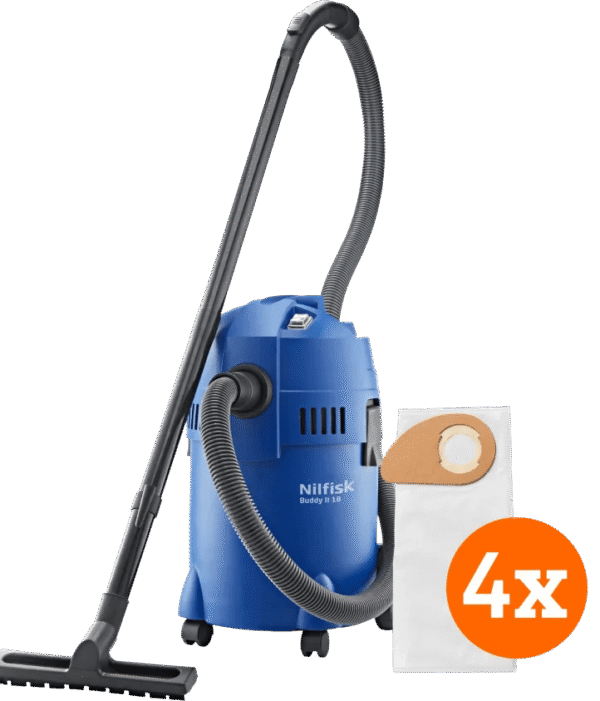 Nilfisk Buddy II 18 + Nilfisk Stofzakken voor Buddy II (4x)