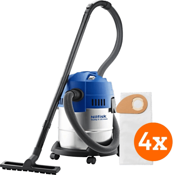 Nilfisk Buddy II 18 Inox + Nilfisk Stofzakken voor Buddy II (4x)