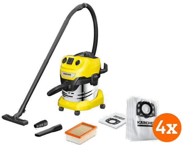 Karcher WD 4 P S V-20/5/22 + Karcher Stofzuigerzak voor WD 4/5/6 (4x)