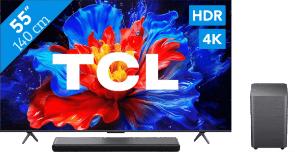 Tcl 55" qled p81k 4k (2025) + tcl s55h 2. 1 soundbar