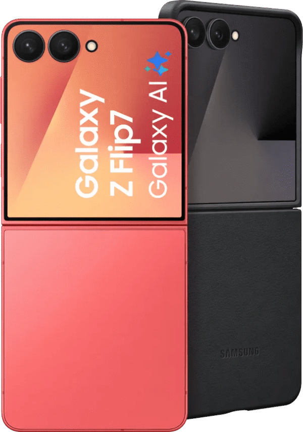 Samsung Galaxy Z Flip 7 256GB Rood 5G + Samsung Kindsuit Back Cover Zwart