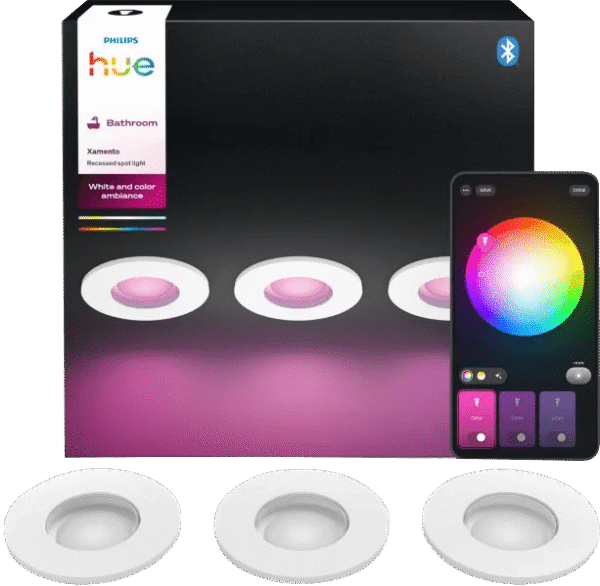 Philips Hue Xamento badkamerinbouwspot White and Color Wit 3-pack