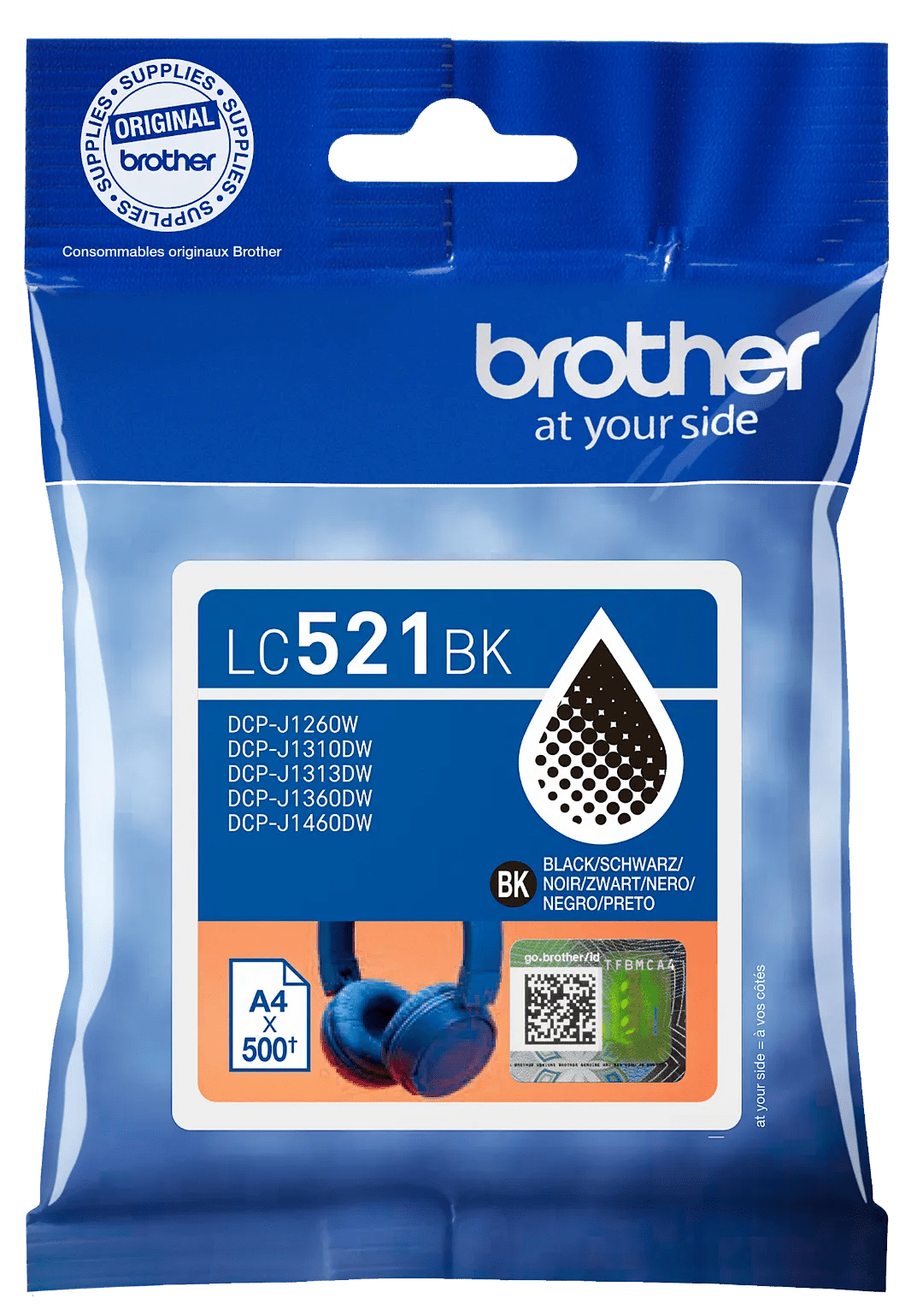 Brother lc-521 cartridge zwart 1 Brother lc-521 cartridge zwart