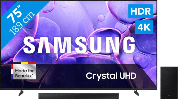 Samsung 75" Crystal UHD U8070F 4K (2025) + Samsung HW-B66CF (2025)