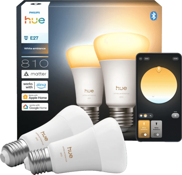 Philips Hue A60 White Ambiance 810lm E27 2-pack