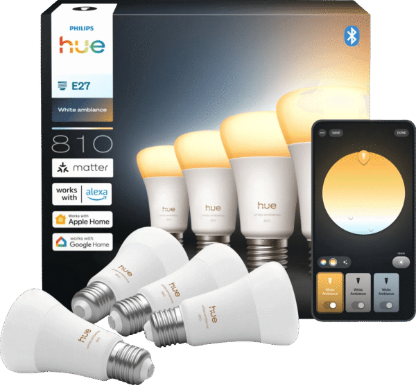 Philips Hue A60 White Ambiance E27 810lm 4-pack