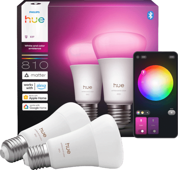 Philips Hue A60 White and Color E27 810lm 2-pack