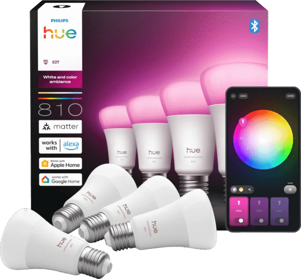 Philips Hue A60 White and Color E27 810lm 4-pack