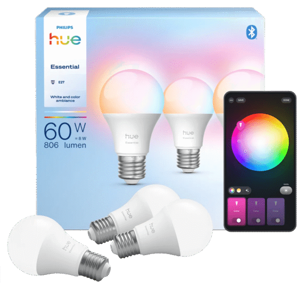 Philips Hue Essential A60 White and Color E27 3-pack