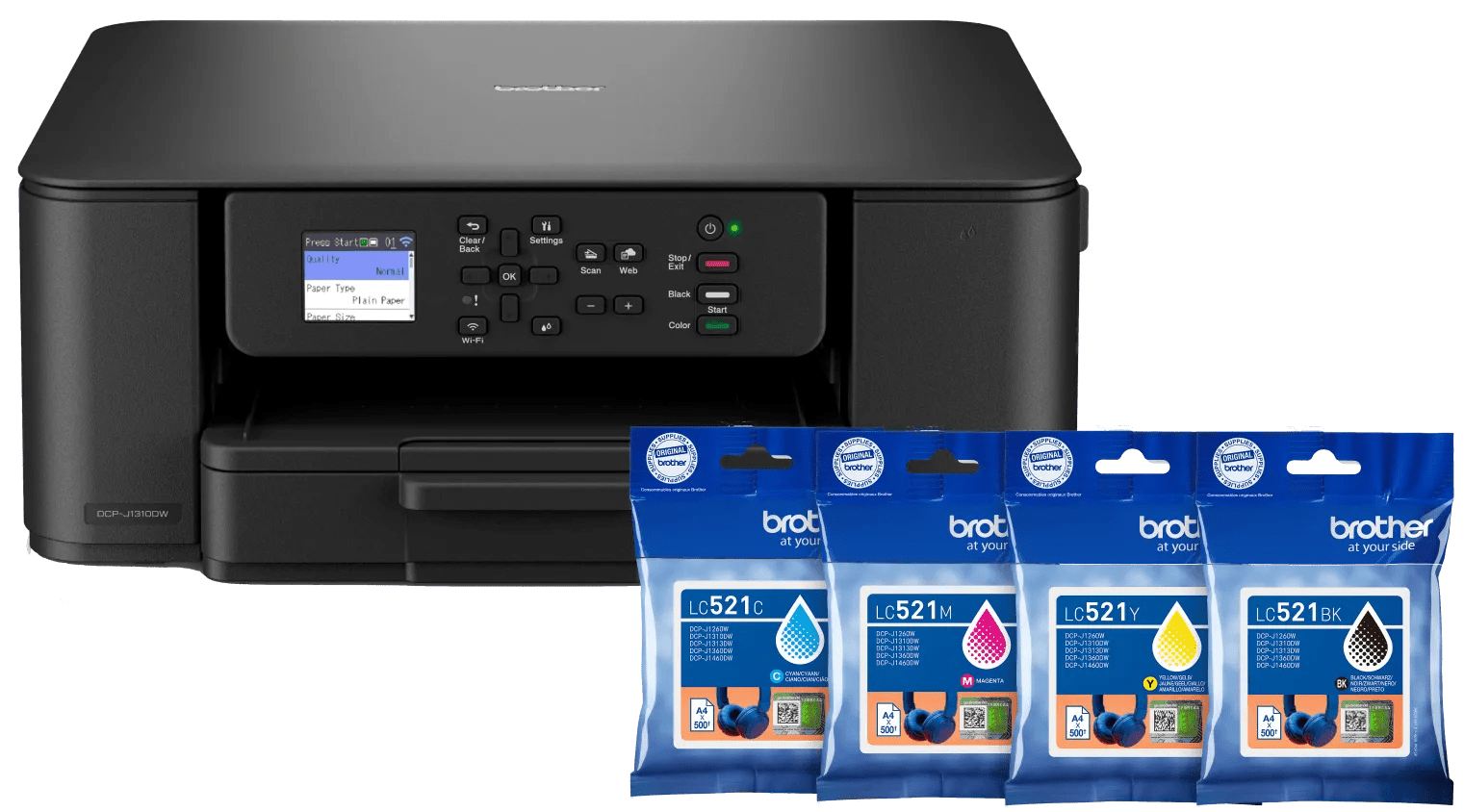 Brother dcp-j1310dw + 1 set extra cartridges 1 Brother dcp-j1310dw + 1 set extra cartridges