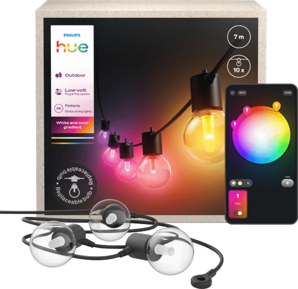 Philips Hue Festavia Globe Lichtsnoer - 7 meter - 10 lampen
