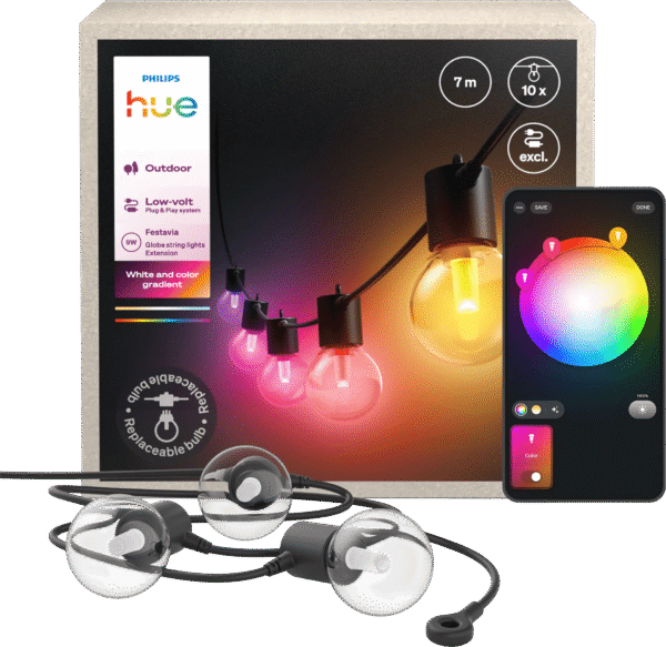Philips Hue Festavia Globe Lichtsnoer - 7 meter - 10 lampen - Uitbreiding