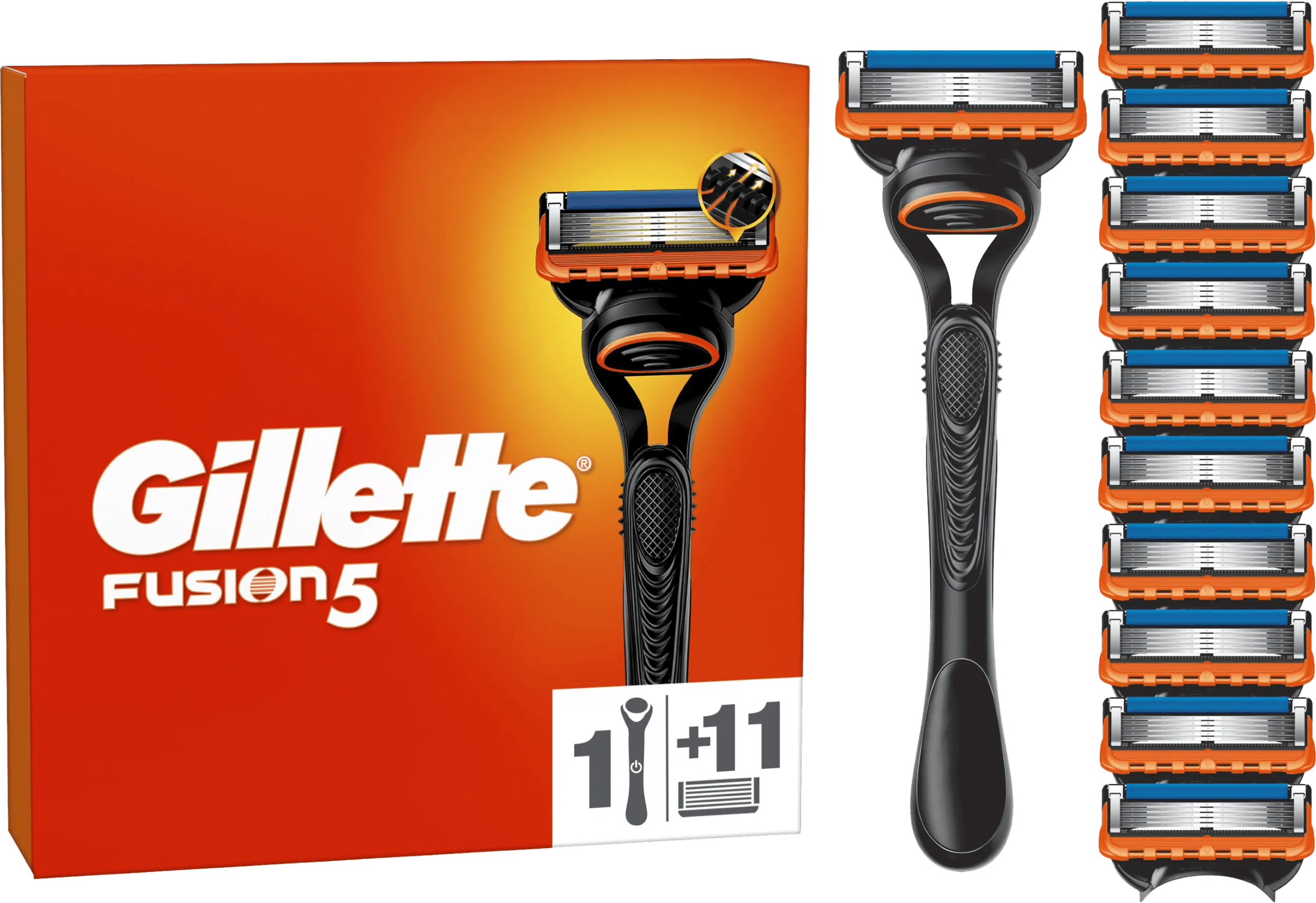 Gillette fusion5 + 11 navulmesjes 1 Gillette fusion5 + 11 navulmesjes