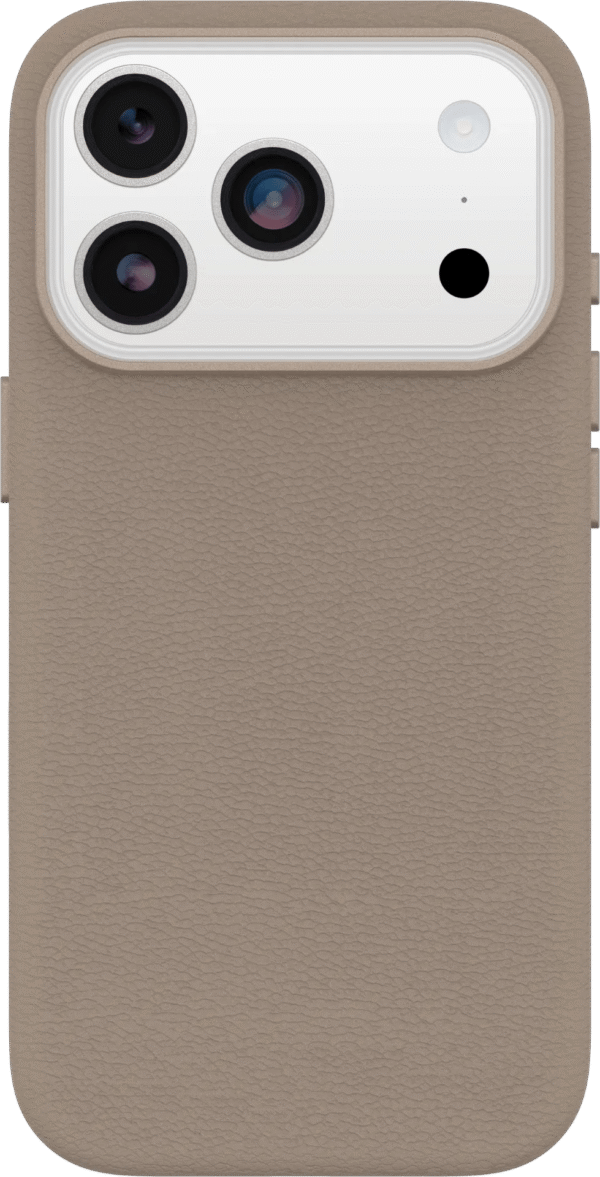 Otterbox Symmetry iPhone 17 Pro Back Cover met MagSafe Magneet Leer Grijs