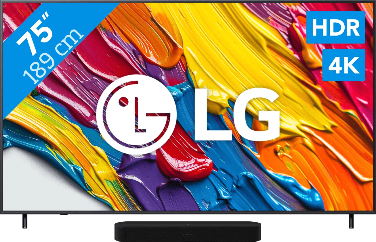 Lg 75" qned82 4k (2025) + sonos beam gen2 zwart 1 Lg 75" qned82 4k (2025) + sonos beam gen2 zwart
