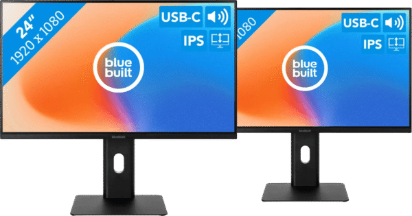 BlueBuilt 24 inch Full HD Monitor met USB C Duo pack