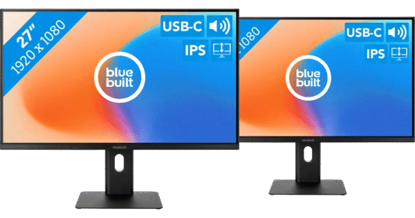 BlueBuilt 27 inch Full HD Monitor met USB C Duo pack
